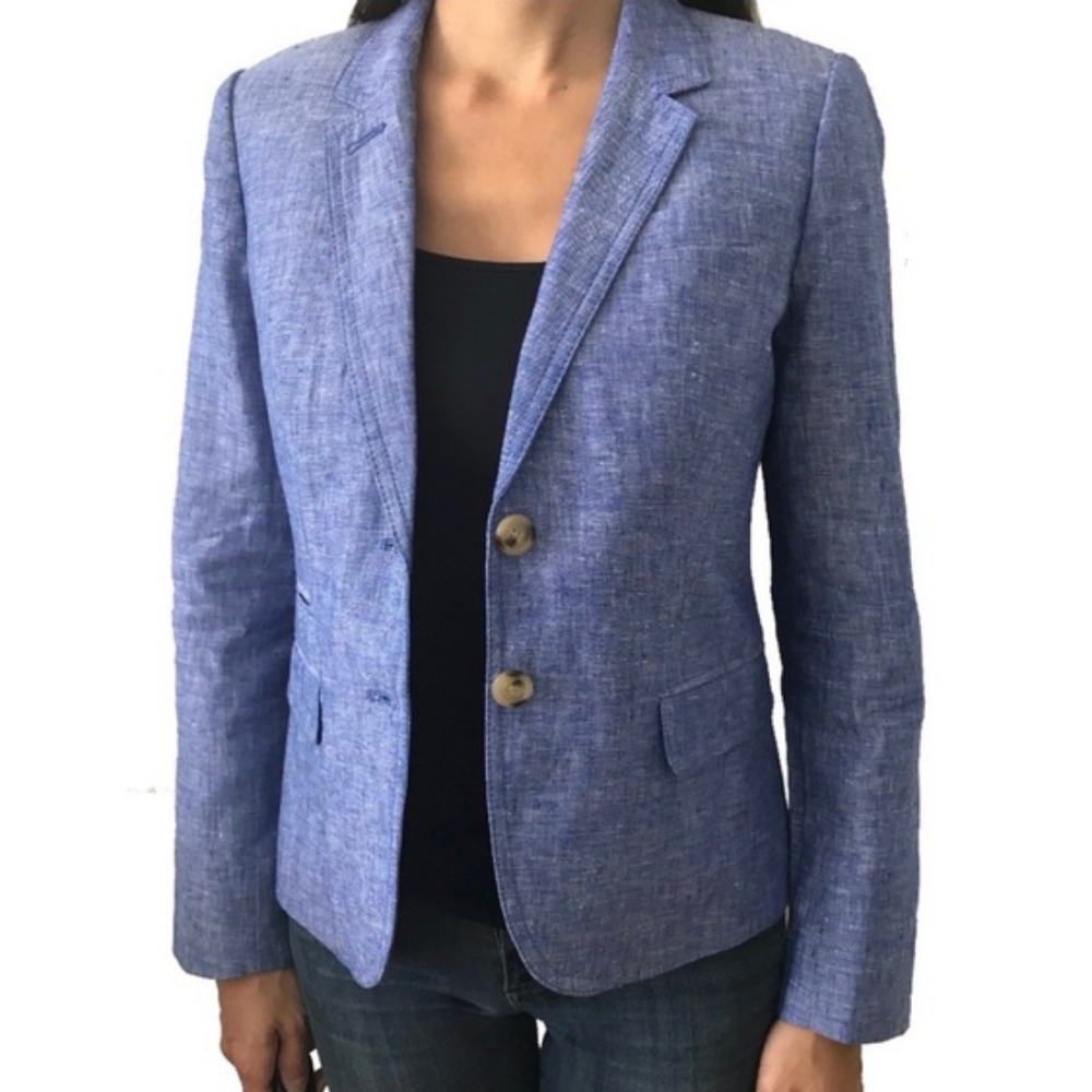 J. Crew Linen Schoolboy Blazer 00P